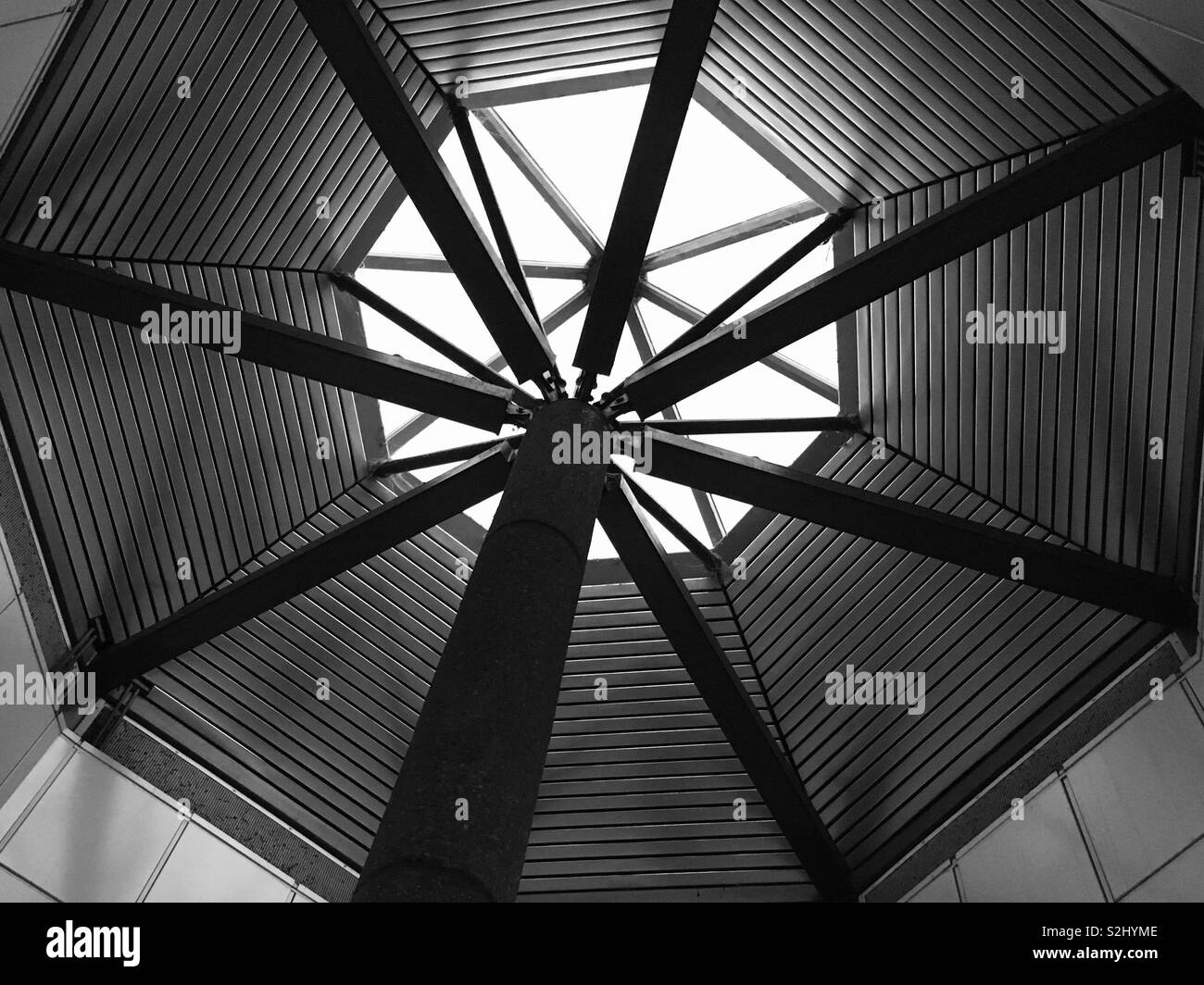 A nice vaulted ceiling with beams taken in monochrome Stock Photo Alamy