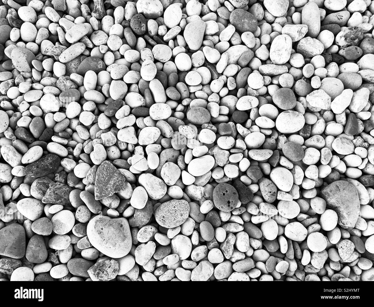 Pebbles in black and white - Smartphone Captured Stock Image
