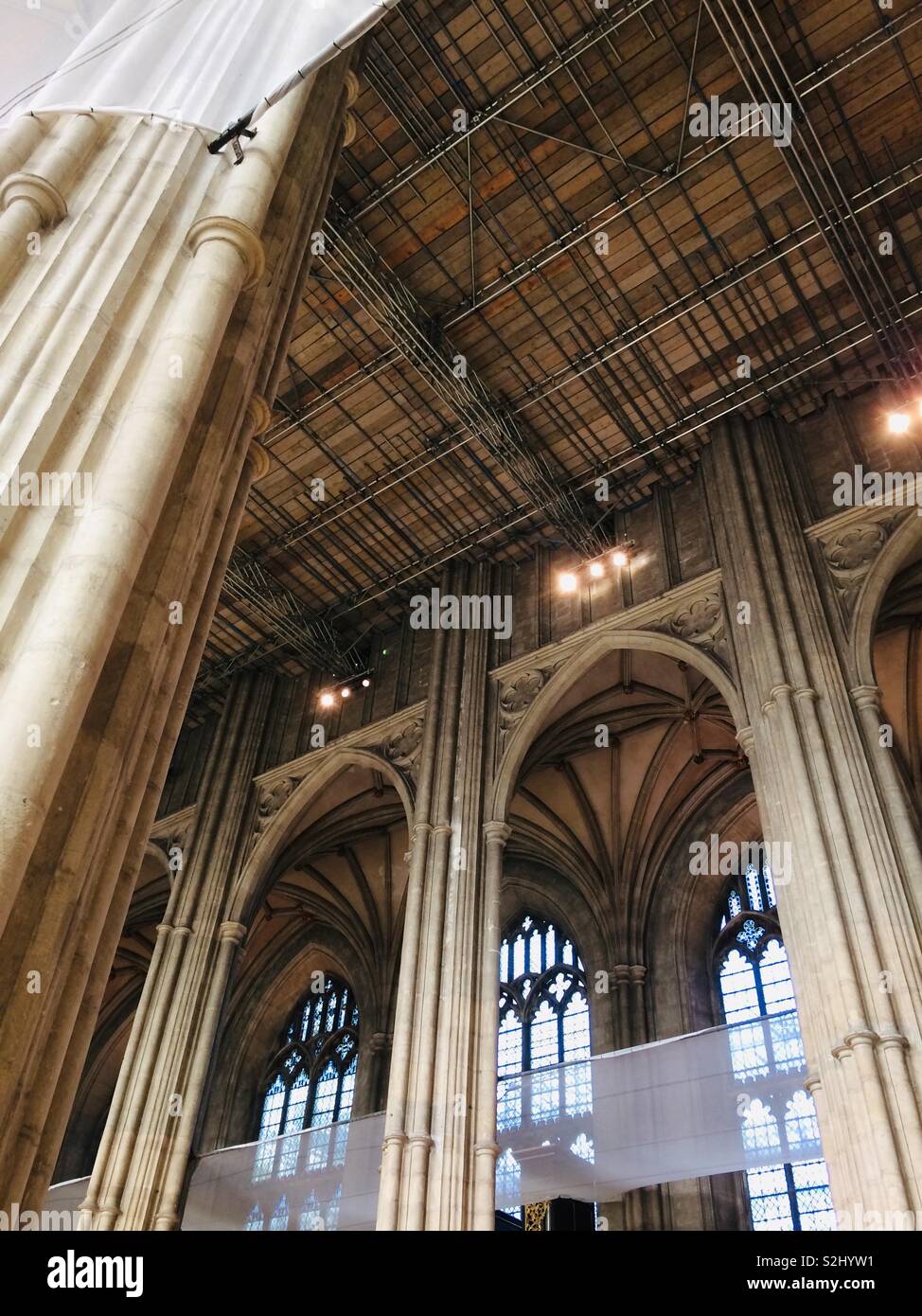 Canterbury cathedral restoration work - Smartphone Captured Stock Image