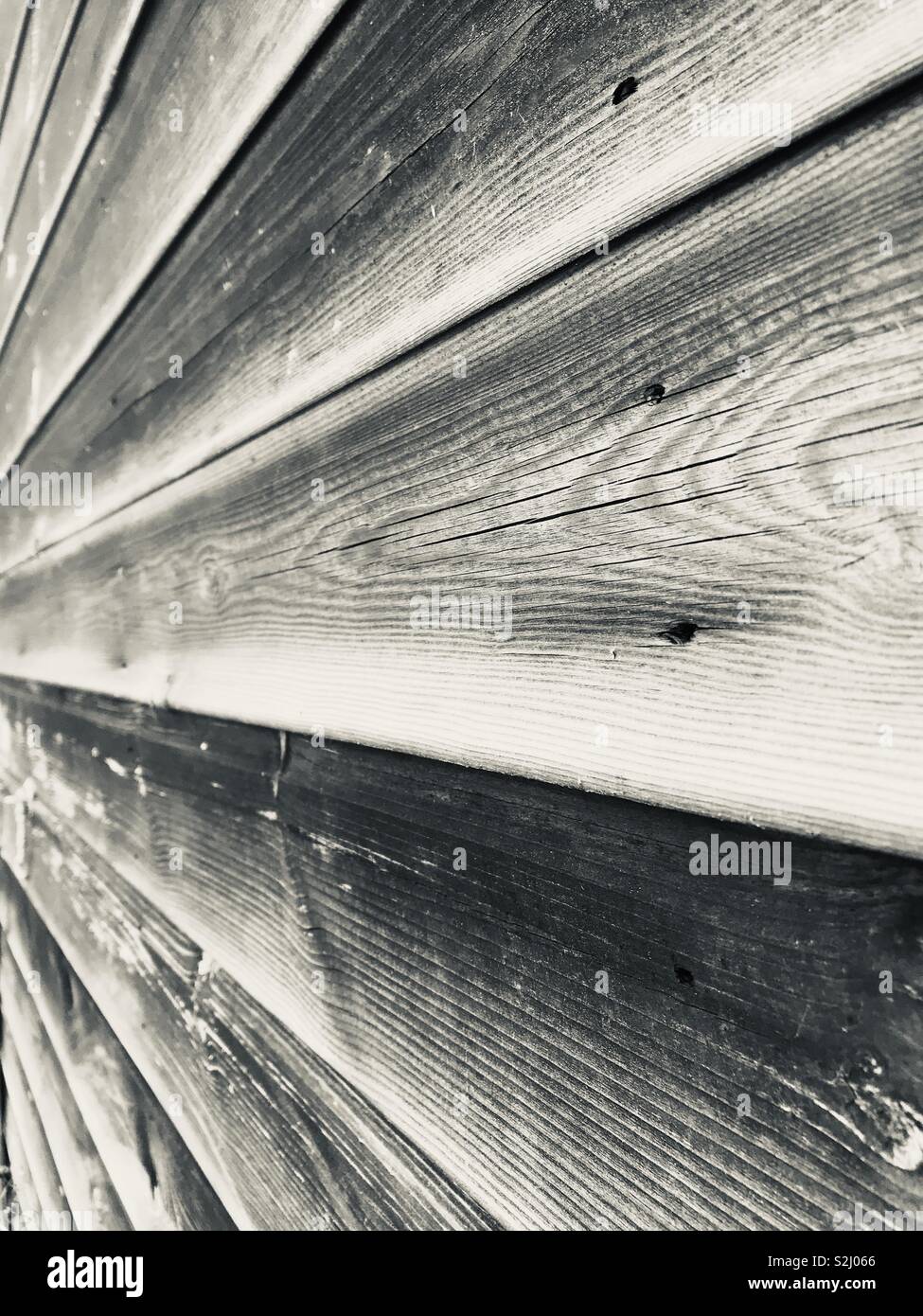 Weathered wood on garden shed - Smartphone Captured Stock Image