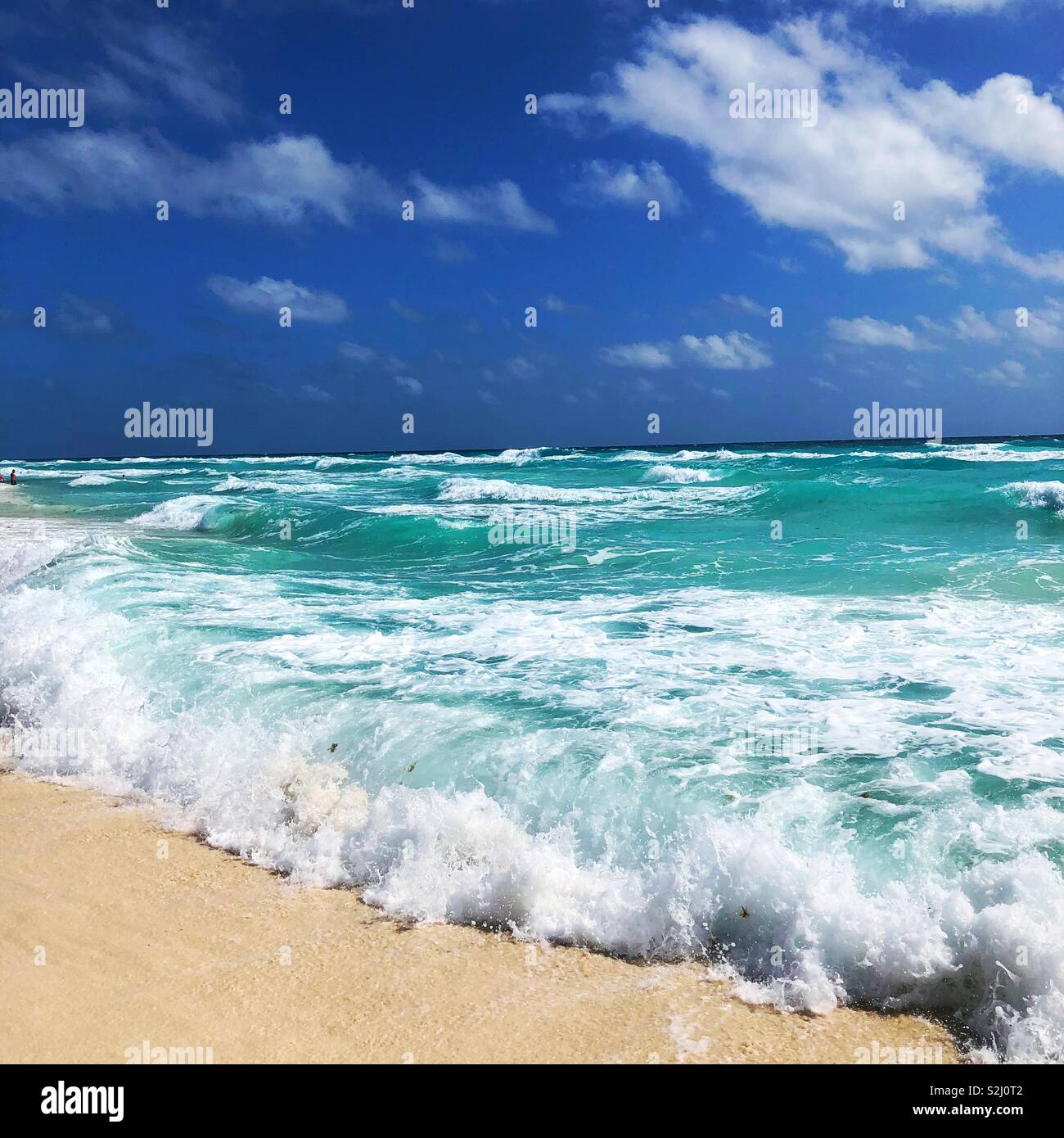 Caribbean sea in Cancun, Mexico - Smartphone Captured Stock Image