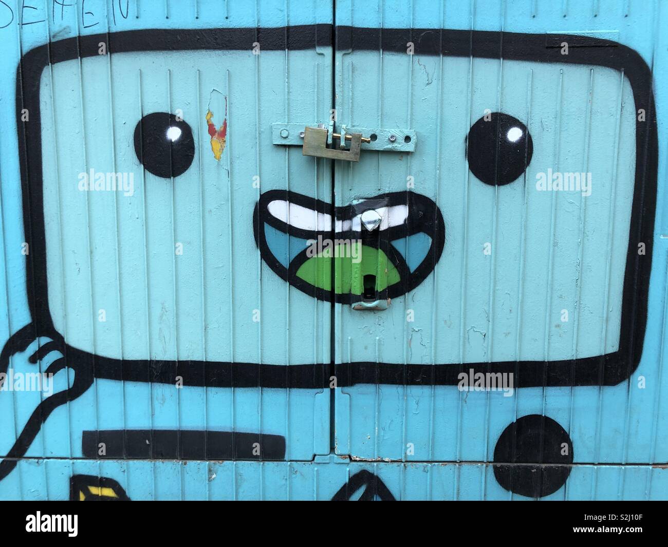 Graffiti design of an energy box Stock Photo