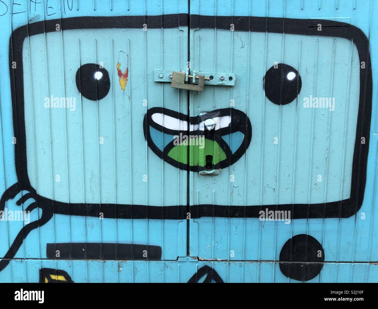 Graffiti design of an energy box - Smartphone Captured Stock Image