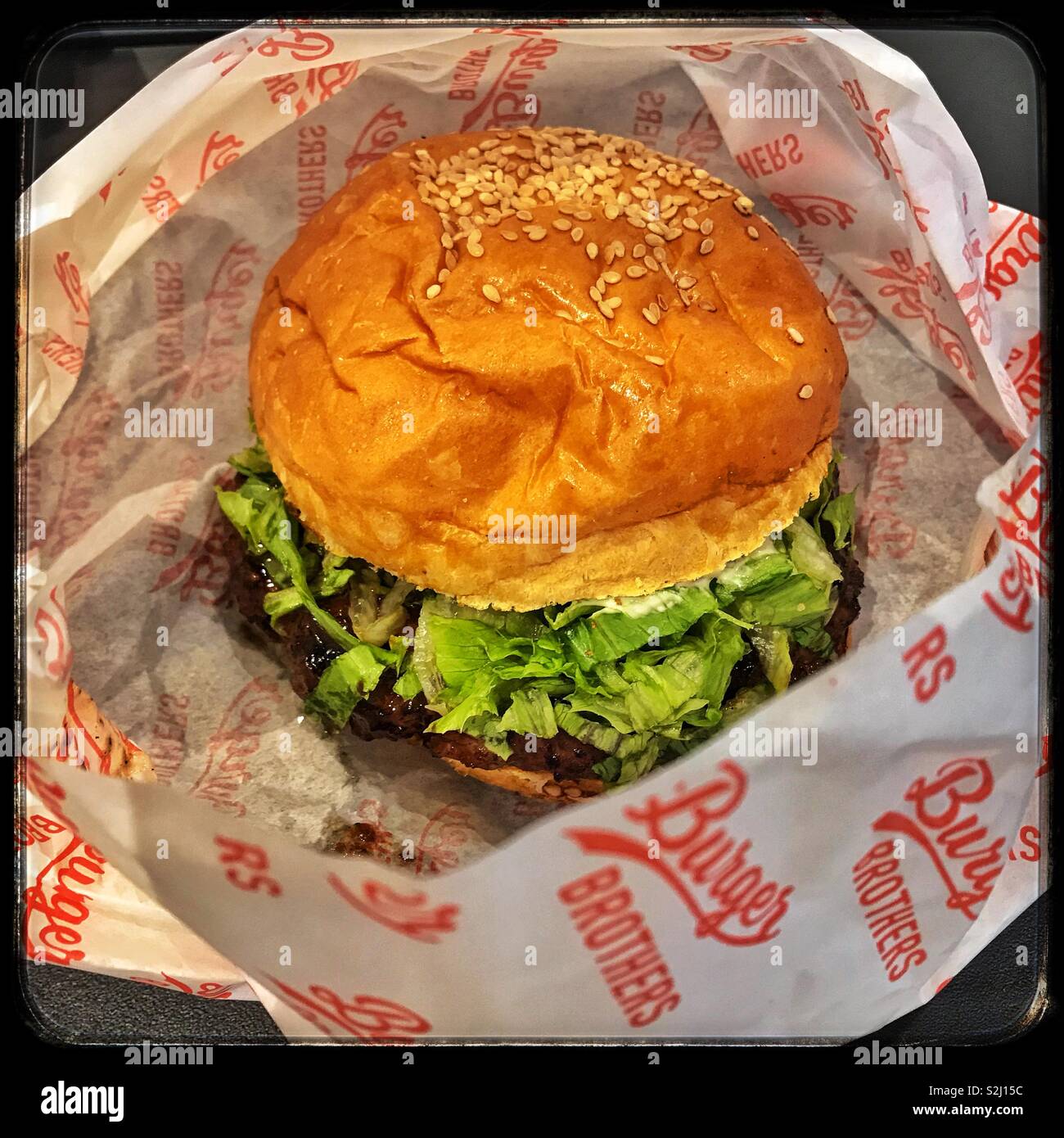Hamburger from Burger Brothers, Stellenbosch, South Africa Stock Photo Alamy
