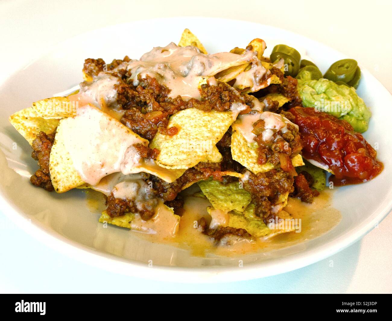 A plate of nachos. - Smartphone Captured Stock Image