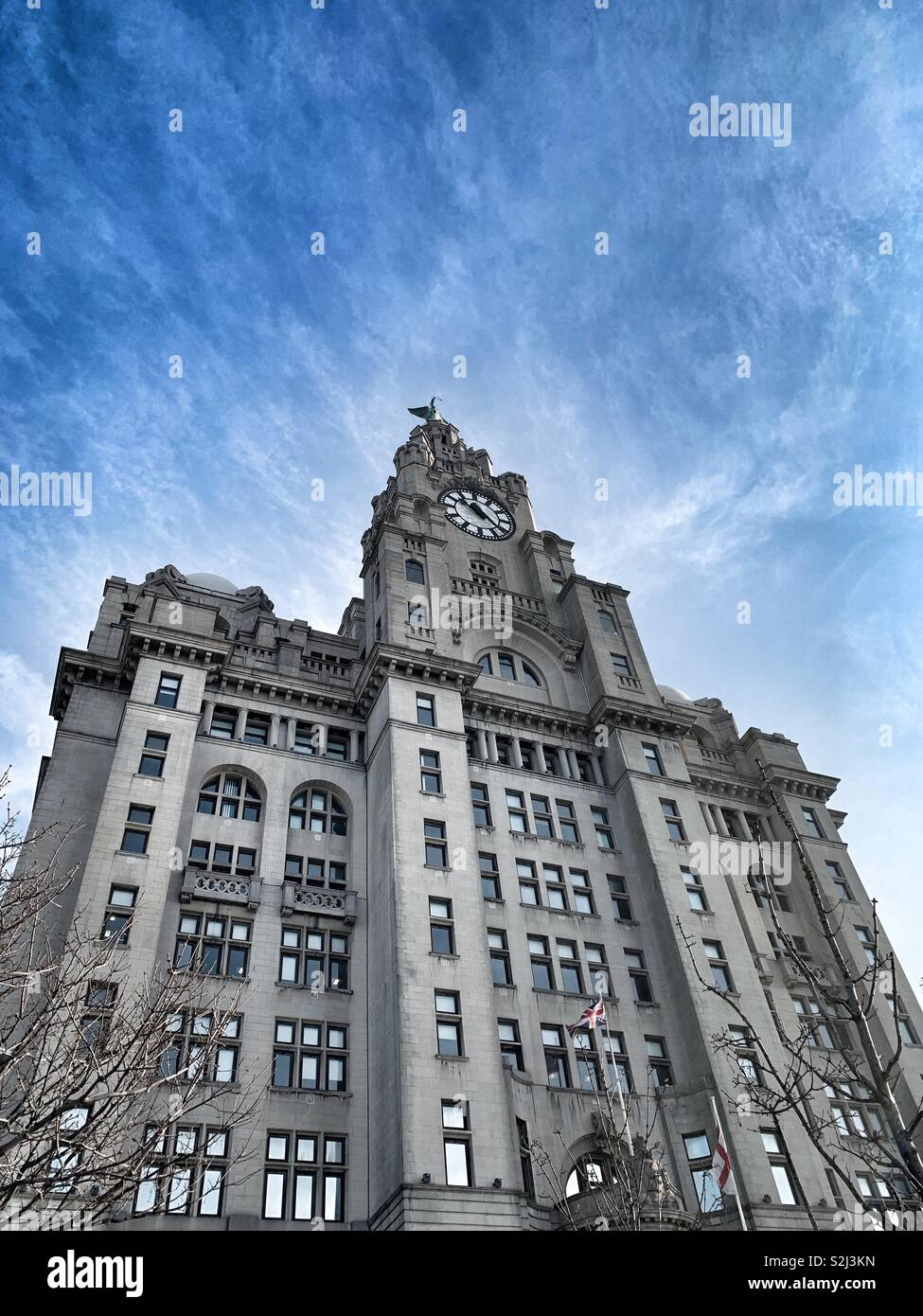 Abstract View of Royal Liver Building Stock Photo