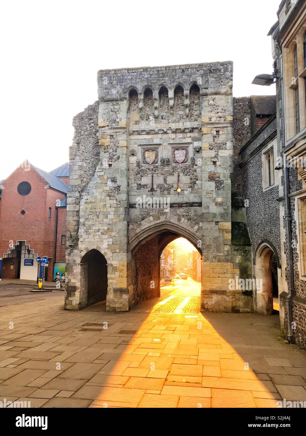 Westgate Winchester an Historic fortified city gateway part of the original city wall. The building now is a museum. Winchester, Hampshire, England, United Kingdom. - Smartphone Captured Stock Image