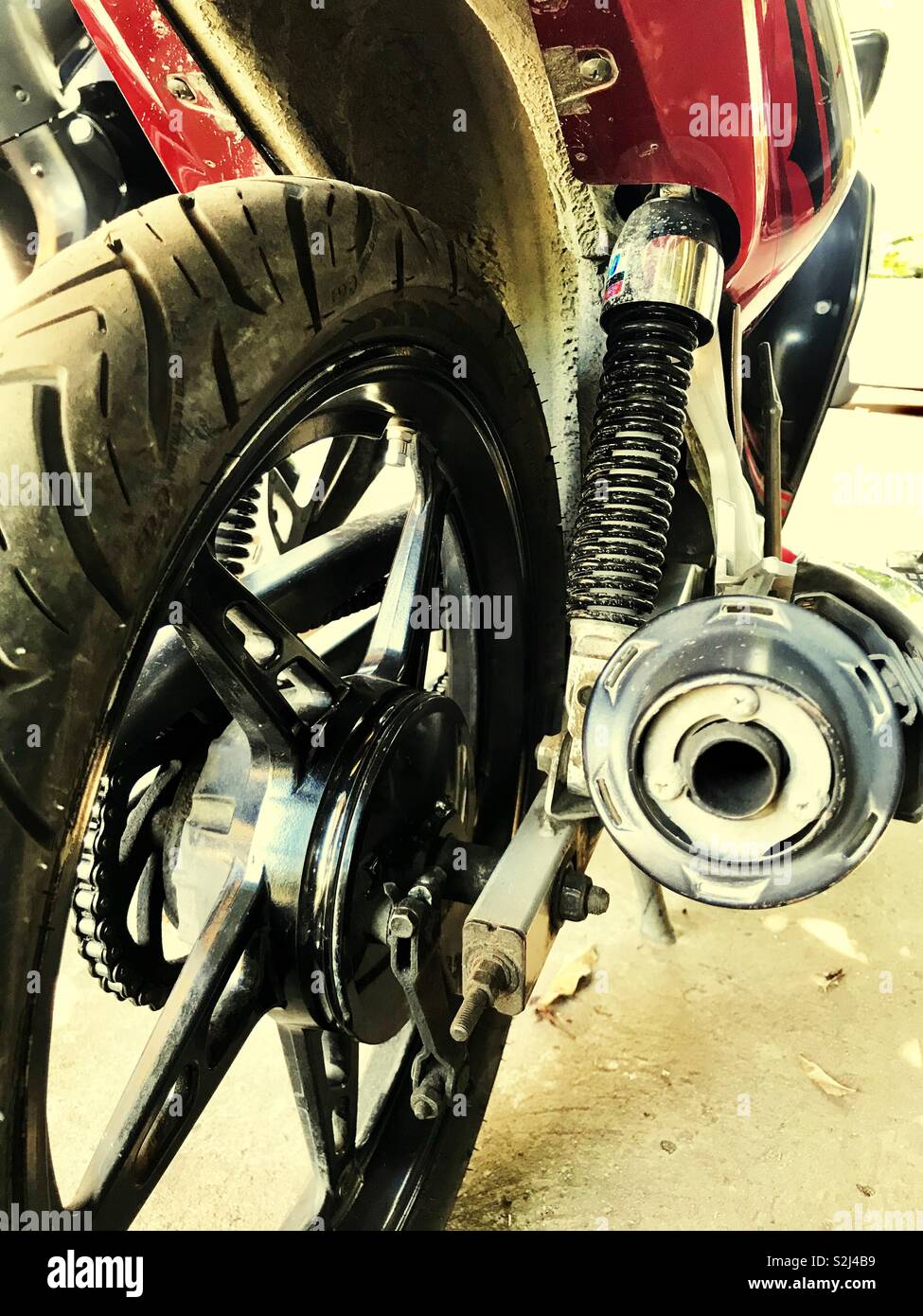 Parts of a motorcycle Stock Photo Alamy