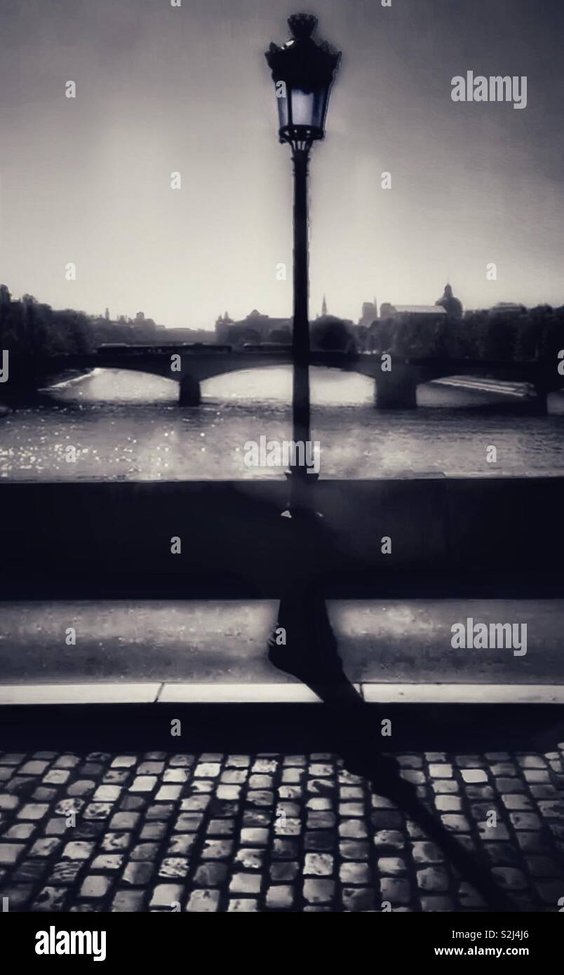 Paris bridges over The Seine. - Smartphone Captured Stock Image