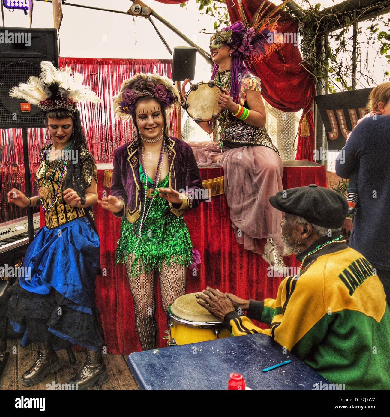Mardi Gras at Pop Brixton Stock Photo