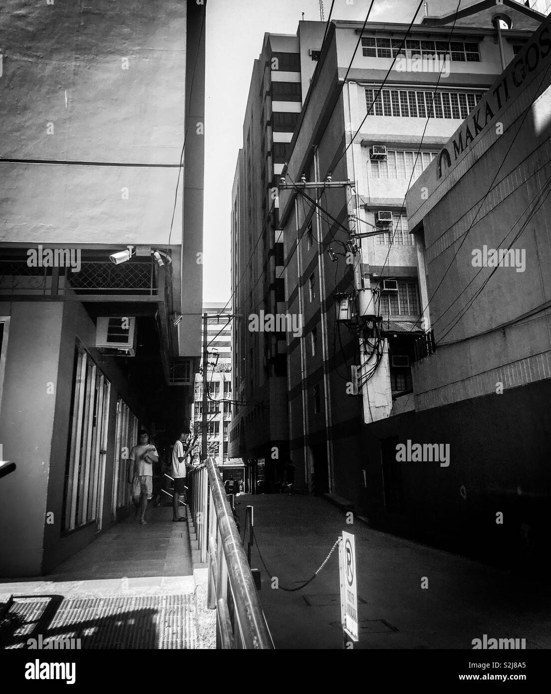 Stairs steps buildings alley Black and White Stock Photos & Images - Alamy