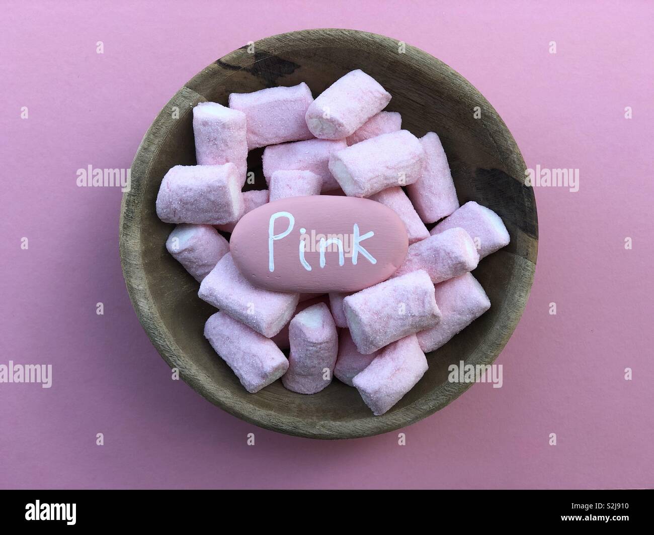 Pink colorw with pink marshmallows - Smartphone Captured Stock Image