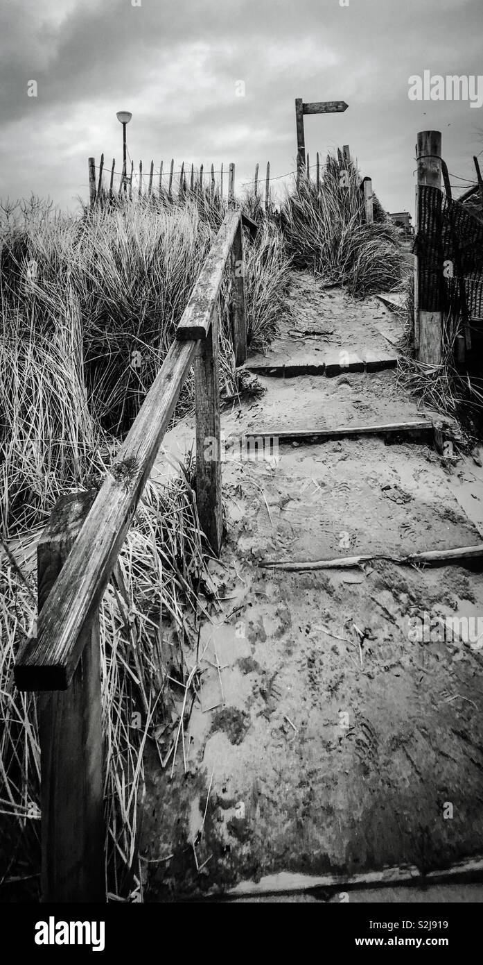 Troon beach entrance. Scotland, UK. - Smartphone Captured Stock Image