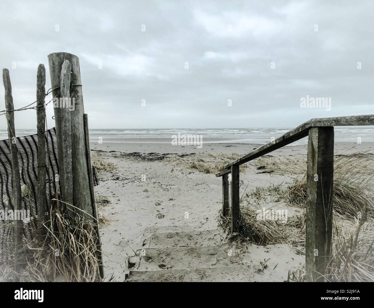 Troon beach on a cold March morning. Scotland. UK. - Smartphone Captured Stock Image