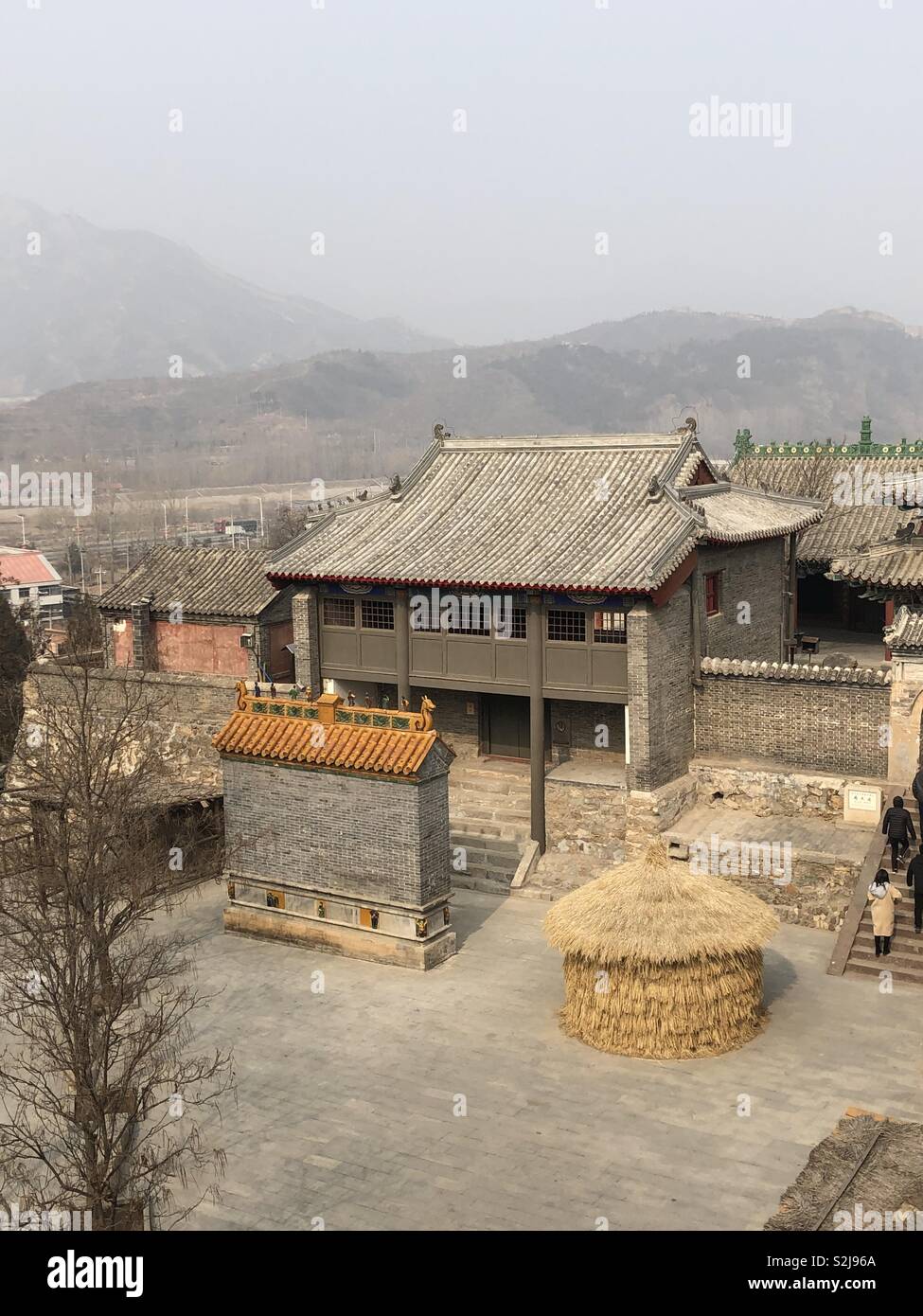 Courtyard at Gu Bei Kou on the Great Wall of China. Stock Photo