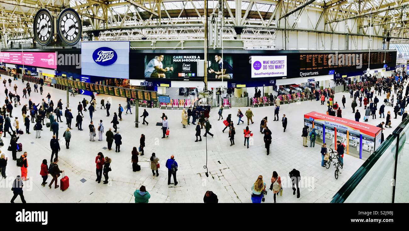 Waterloo station at the time of the terrorist attack on Westminster Bridge, London, England, United Kingdom - Smartphone Captured Stock Image