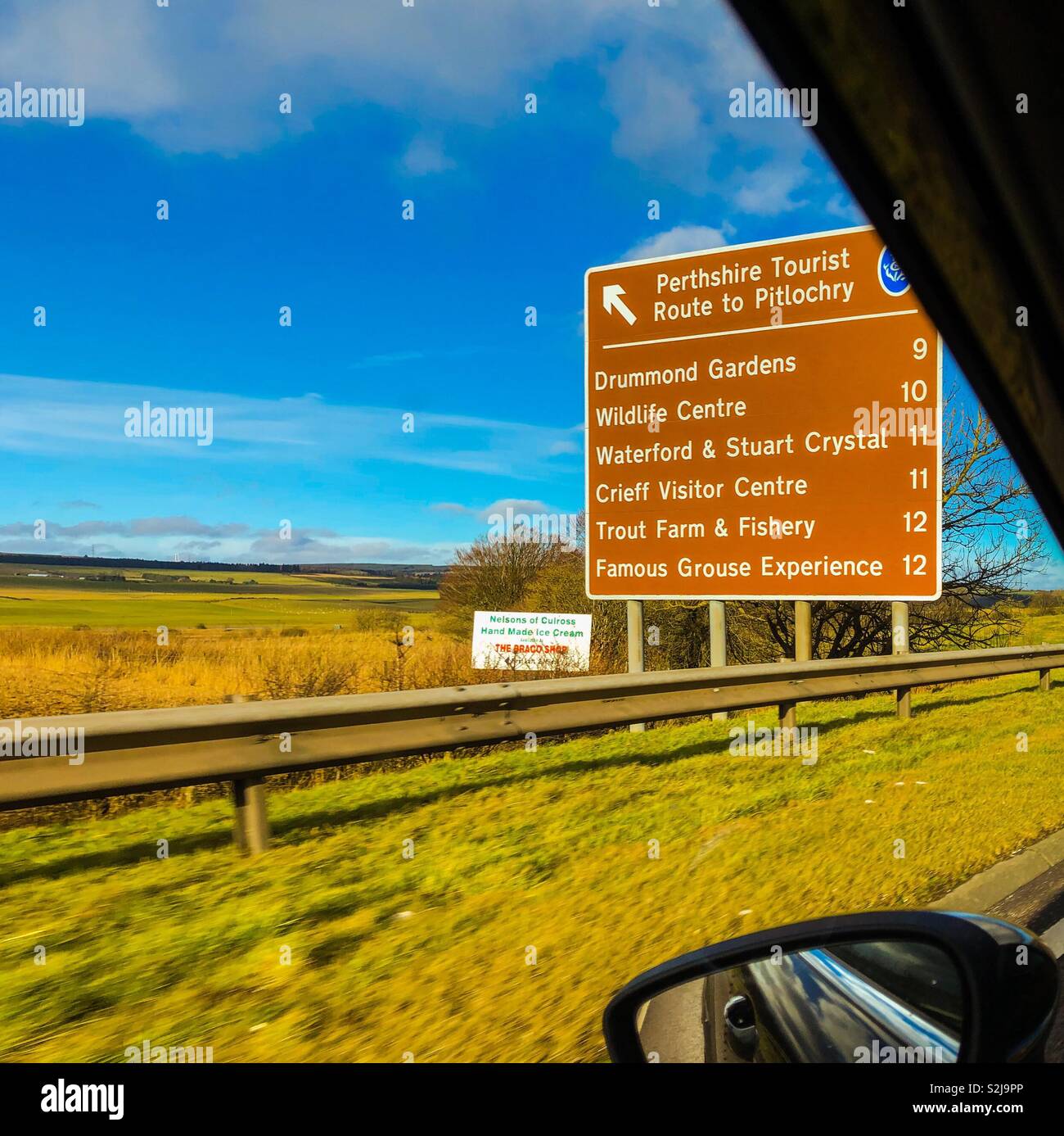 Driving into Perthshire. Scotland. UK. - Smartphone Captured Stock Image