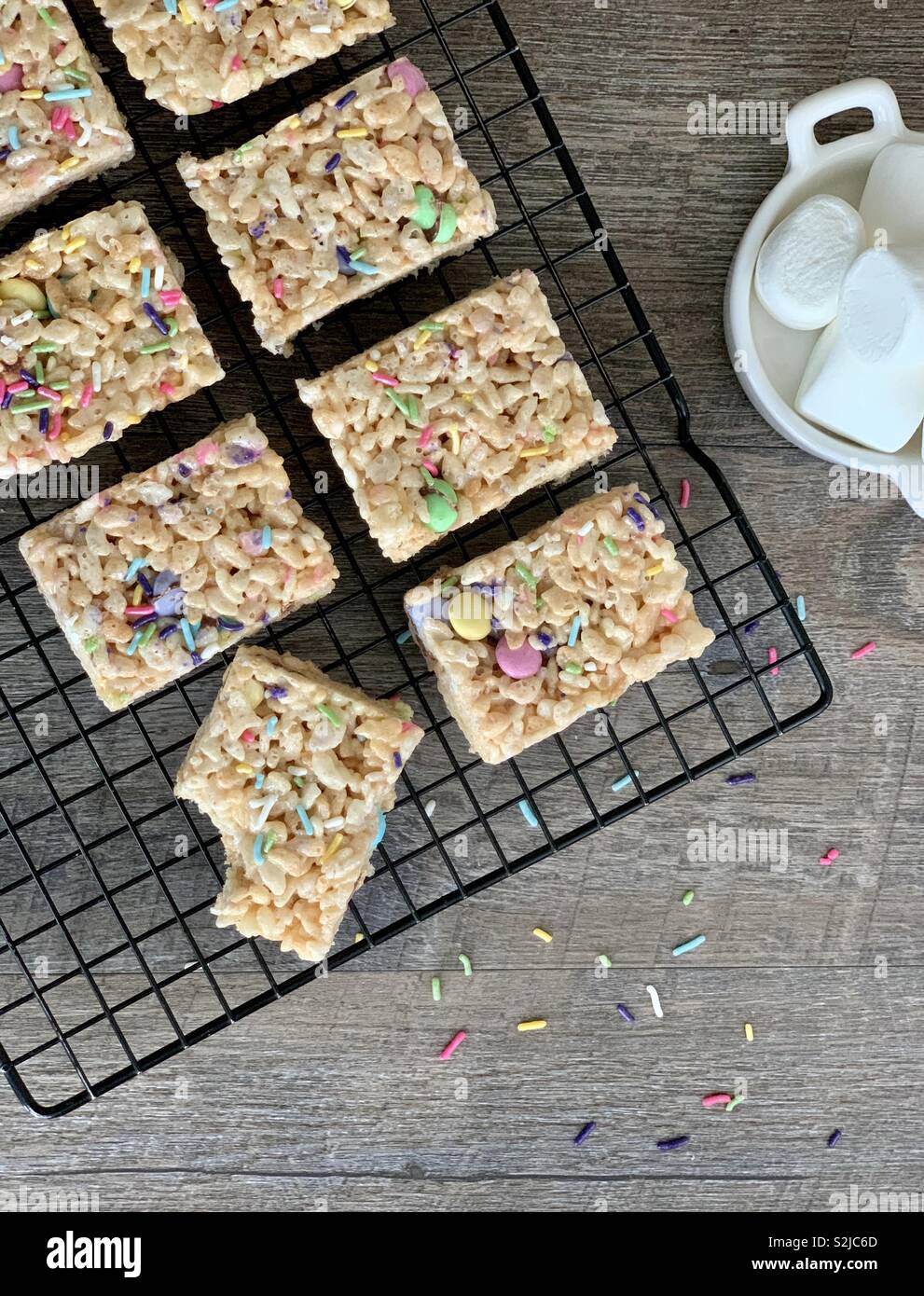 Rice Krispie Treats with pastel sprinkles Stock Photo - Alamy