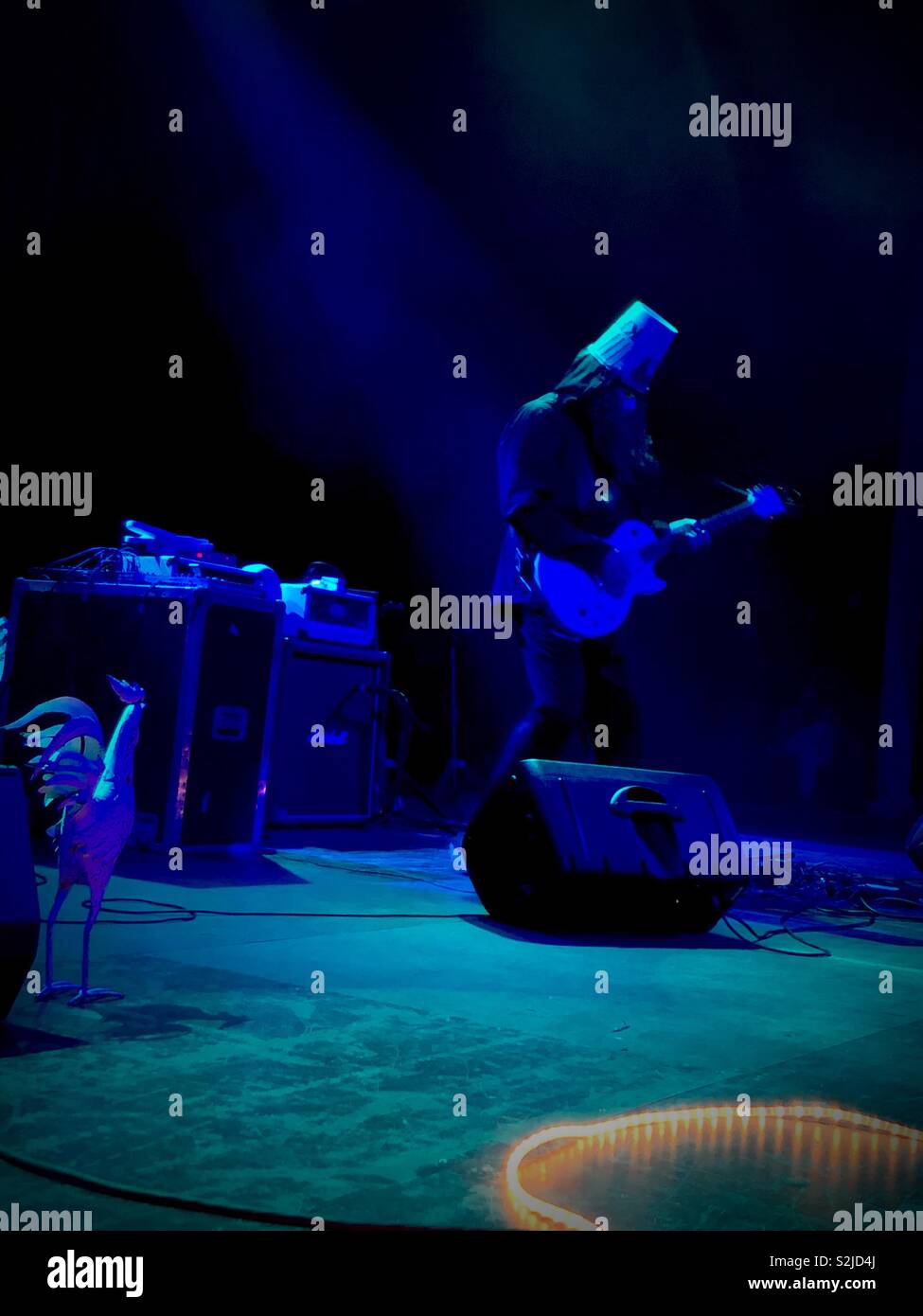 Buckethead playing at the Aztec Theater in San Antonio, TX on March 6, 2019 - Smartphone Captured Stock Image