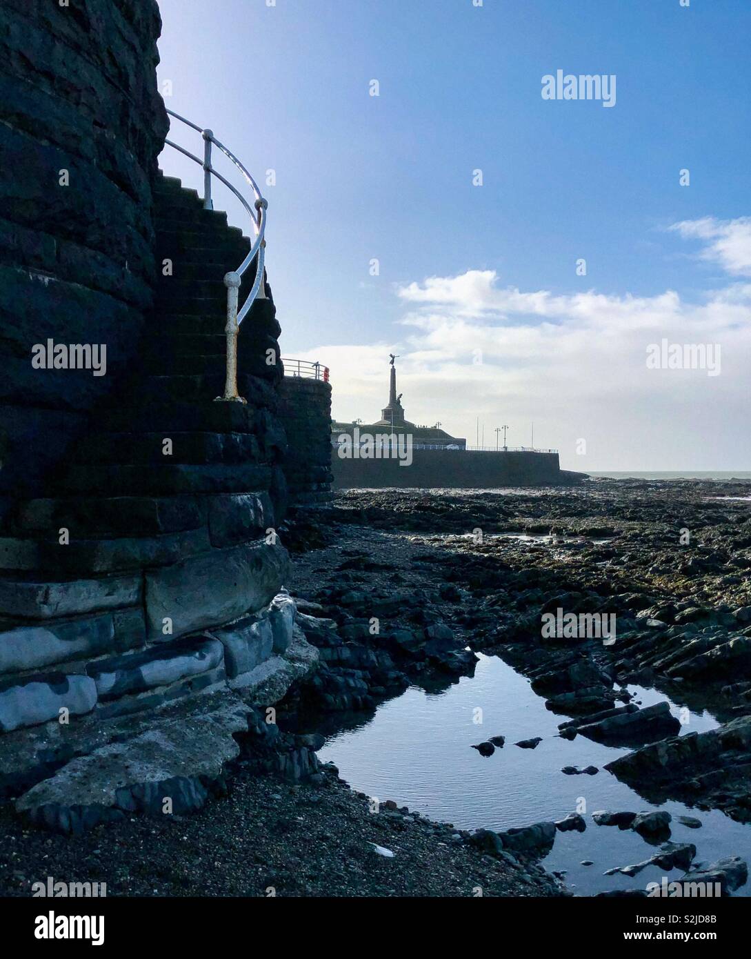 Aberystwyth beach during February - Smartphone Captured Stock Image