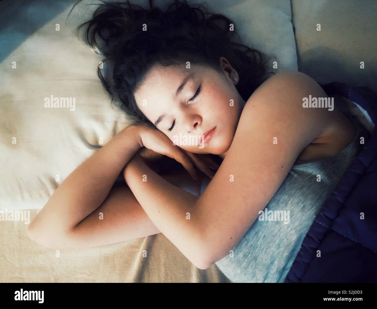 Sleeping girl - Smartphone Captured Stock Image
