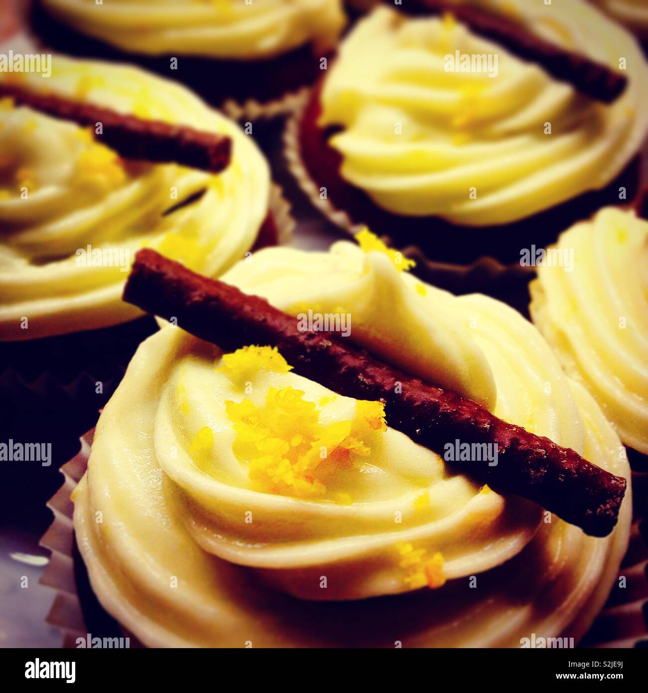 Homemade chocolate orange cupcakes, made with orange zest and