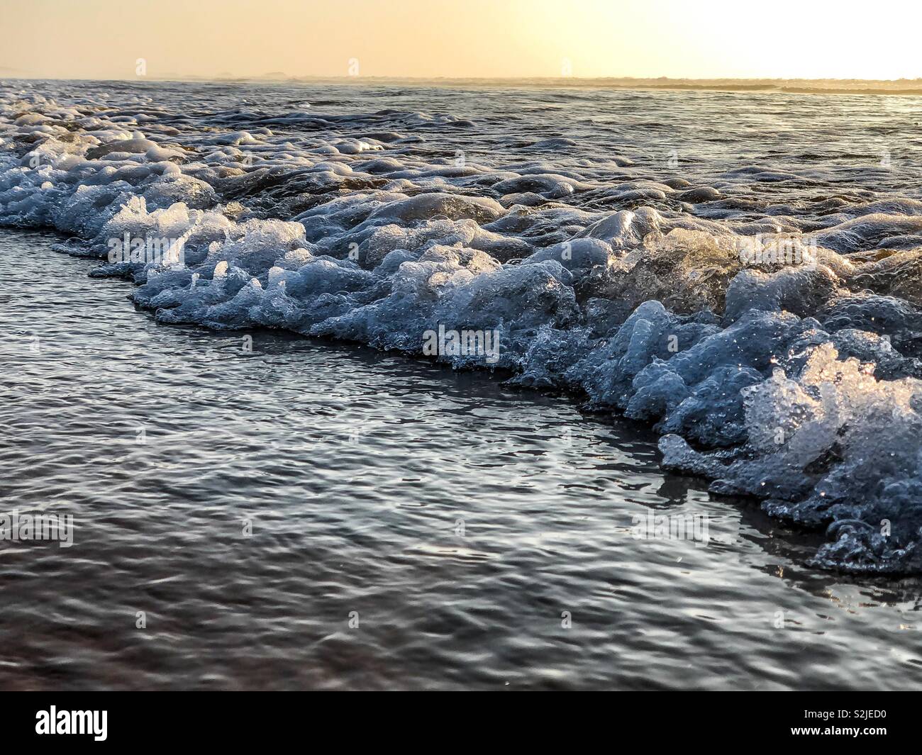 Incoming waves tide at sunset, Atlantic Ocean l, Agadir, Morocco, Africa - Smartphone Captured Stock Image