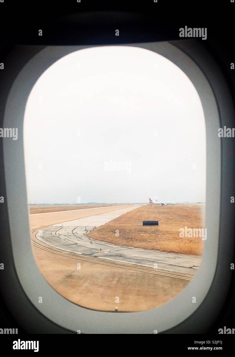 Landing in Dallas Fort Worth airport - Smartphone Captured Stock Image