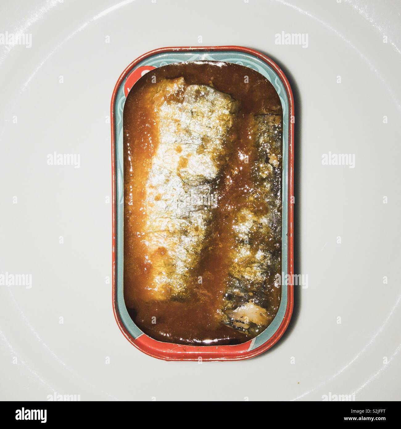 Healthy eating sardines in tomato sauce hires stock photography and