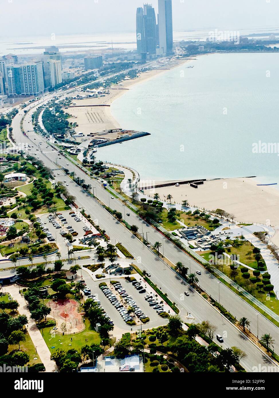 Abu Dhabi, U.A.E. The Corniche. Stock Photo