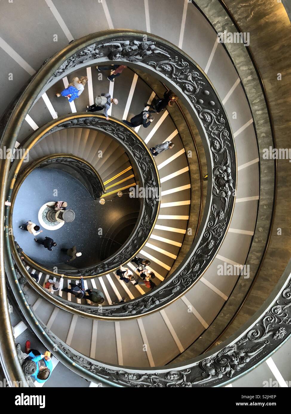 Bramante Staircase in the Vatican museums in the Vatican City. - Smartphone Captured Stock Image