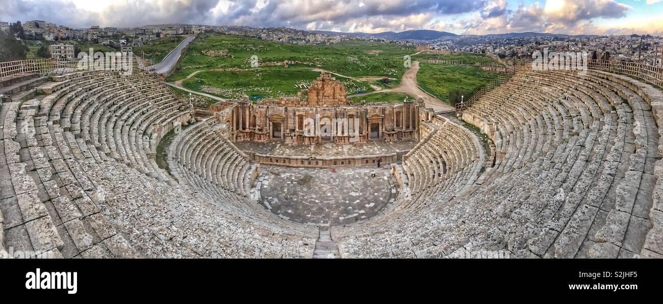 Jerash Roman amphitheater, Jordan - Smartphone Captured Stock Image