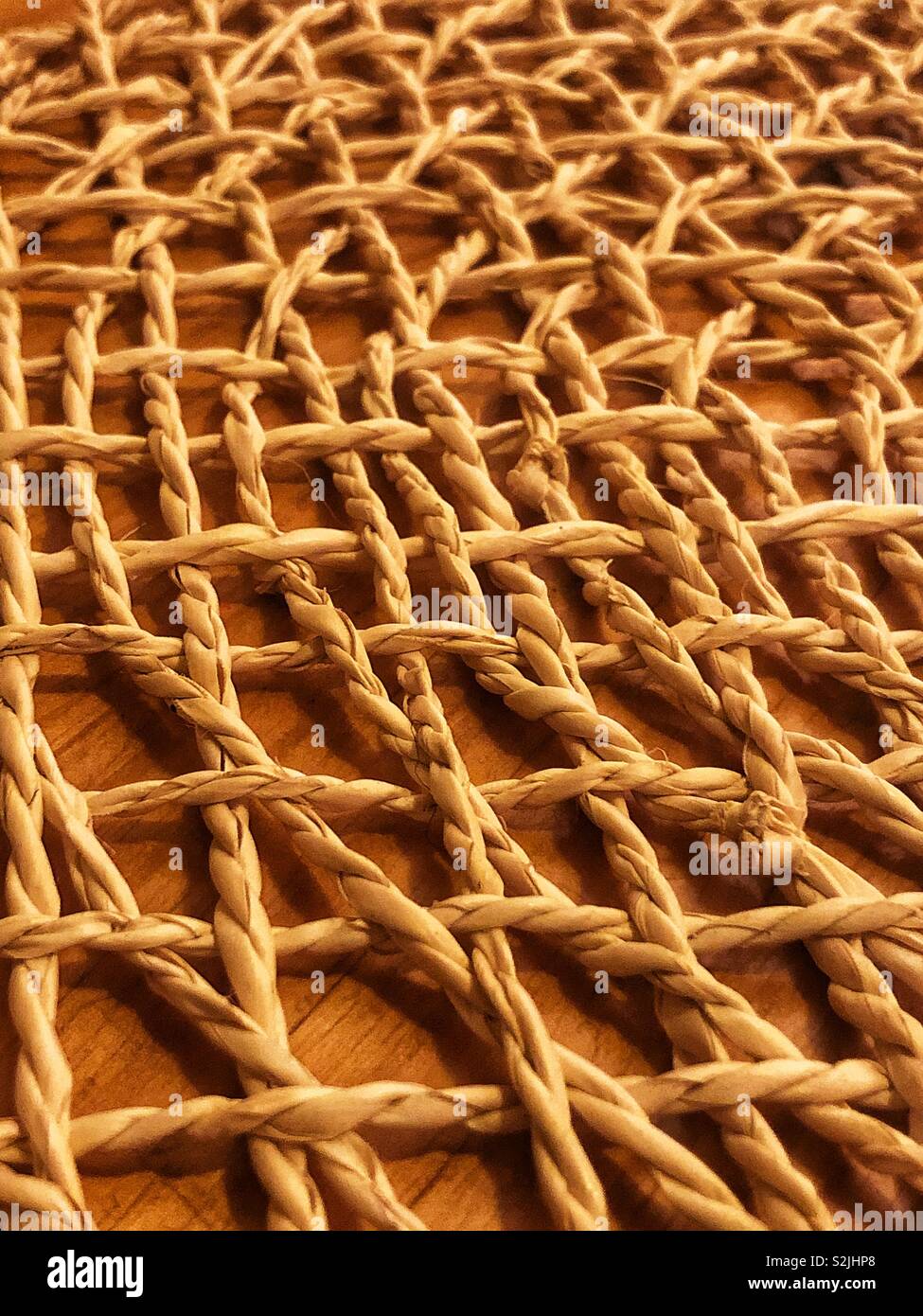 Woven wicker on wood Stock Photo Alamy