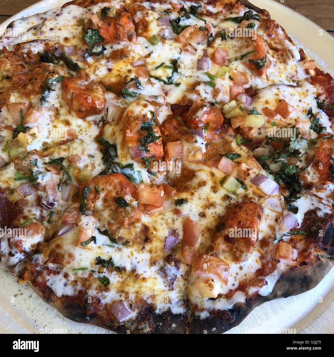 Bbq Chicken Pizza Stock Photo - Download Image Now - Pizza