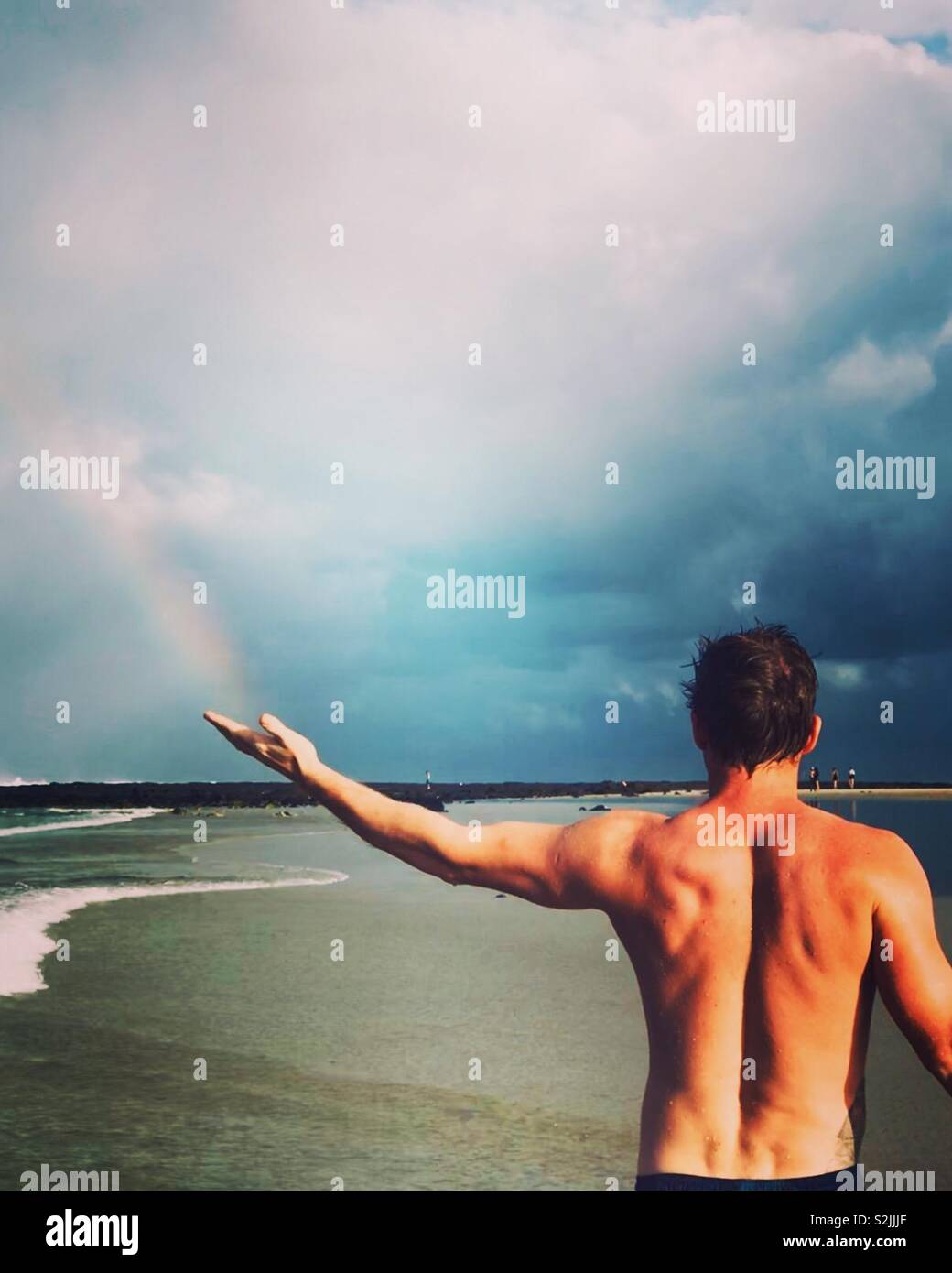 Catching Rainbows at the beach Northern Nsw Stock Photo Alamy