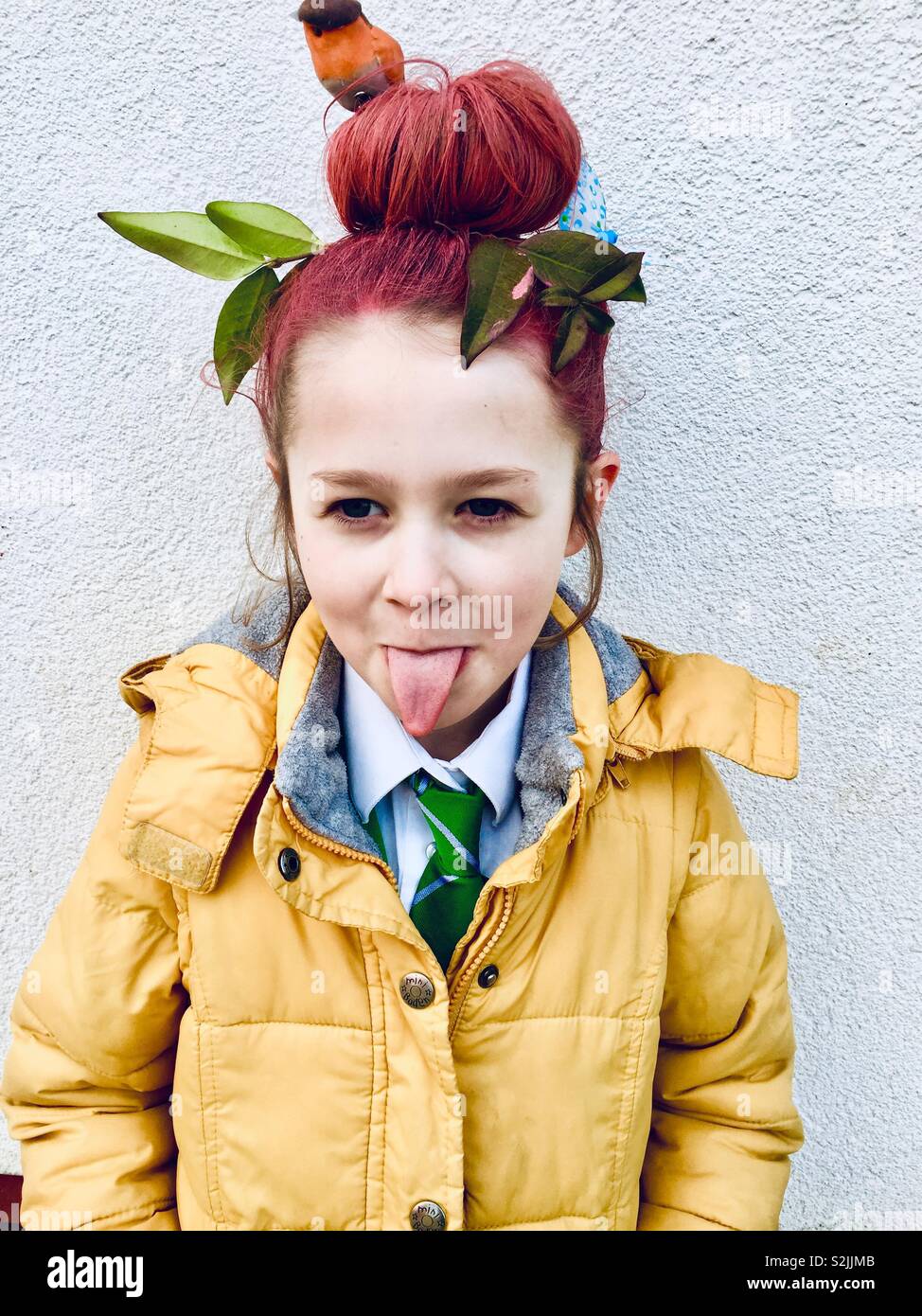 Mad hair day at school - Smartphone Captured Stock Image