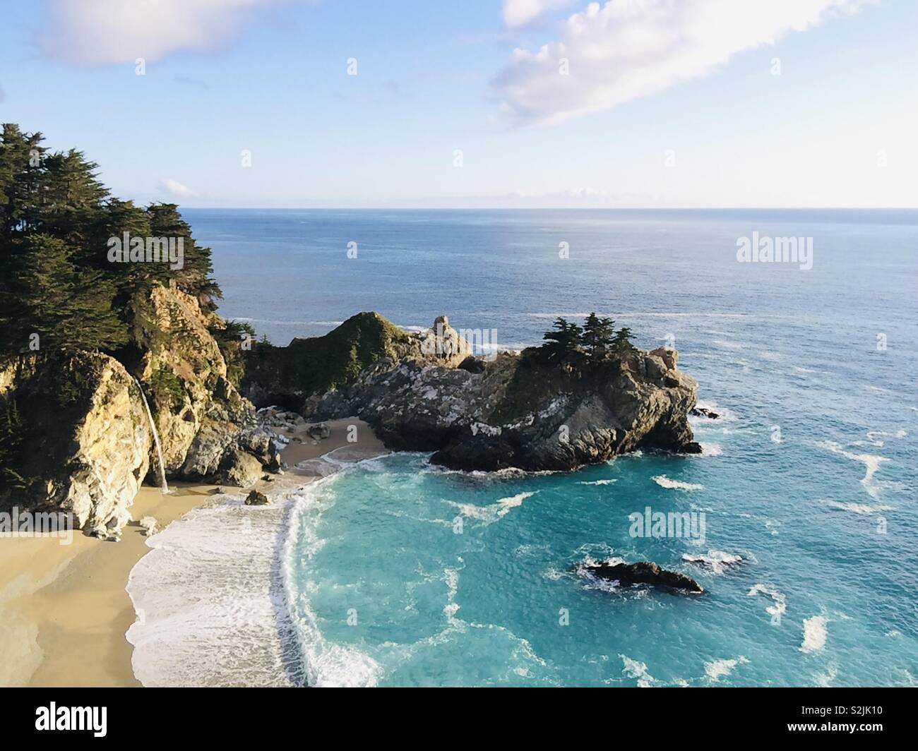 Big Sur Waterfall Stock Photo Alamy