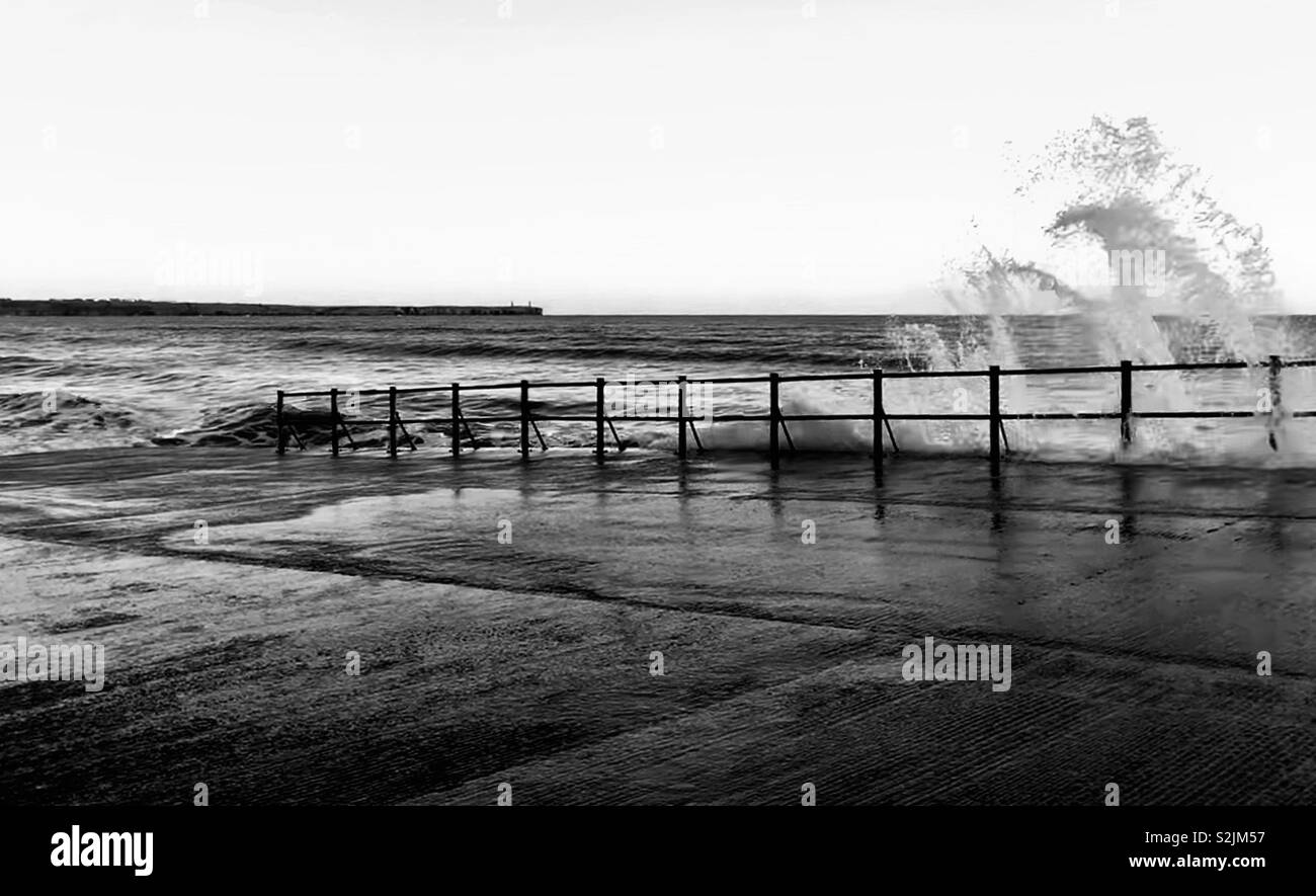 High tide at Tramore Beach Stock Photo - Alamy