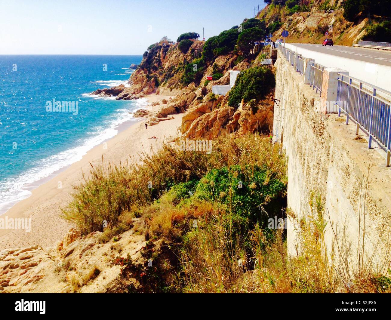 Mediterranean Sea at Calella . Catalonia. Spain - Smartphone Captured Stock Image