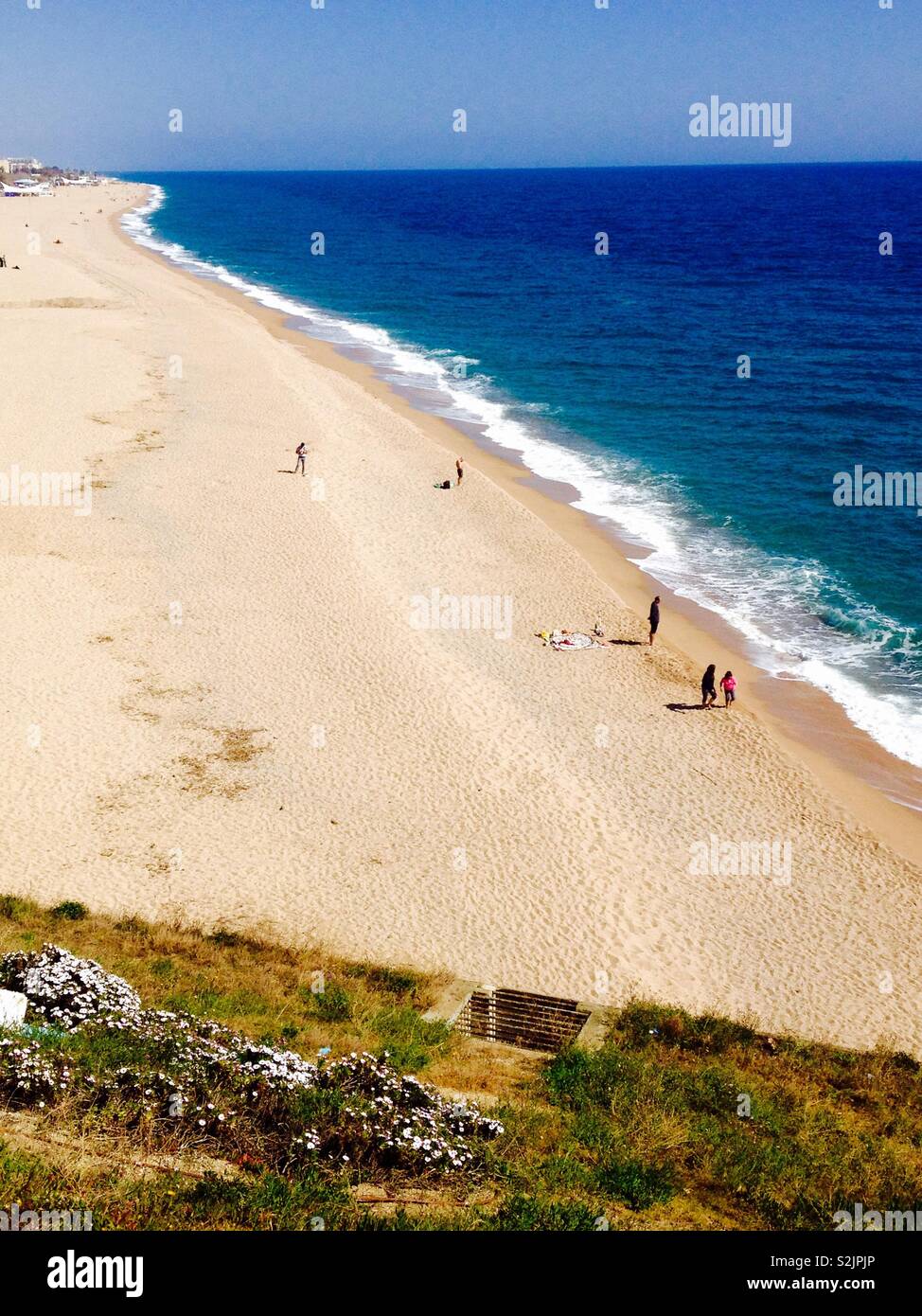 Mediterranean Sea in Calella. Catalonia . Spain - Smartphone Captured Stock Image