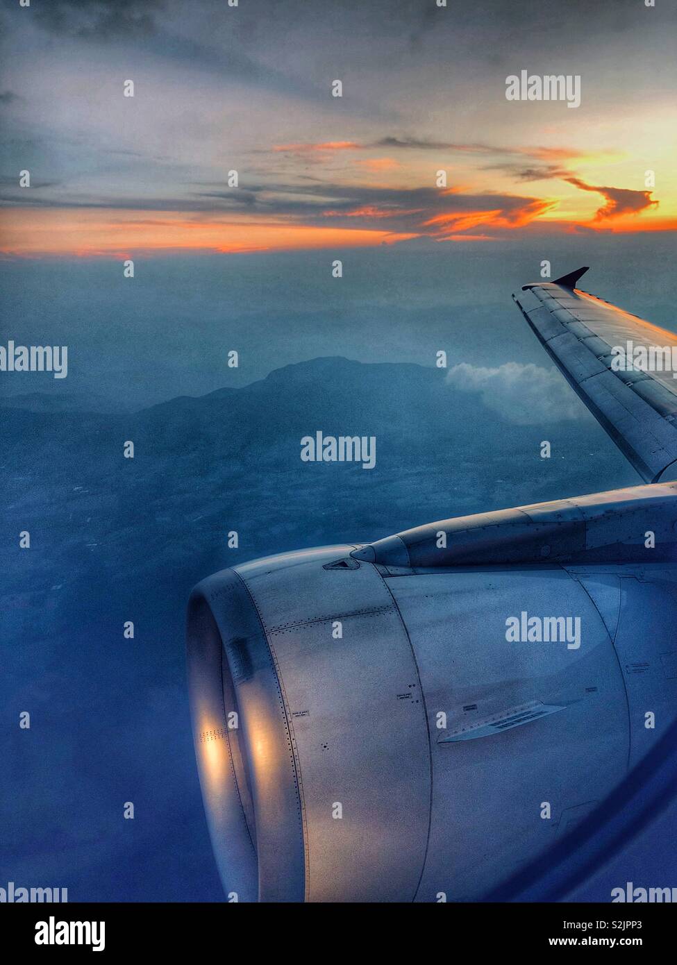 Flying into the sunset. - Smartphone Captured Stock Image