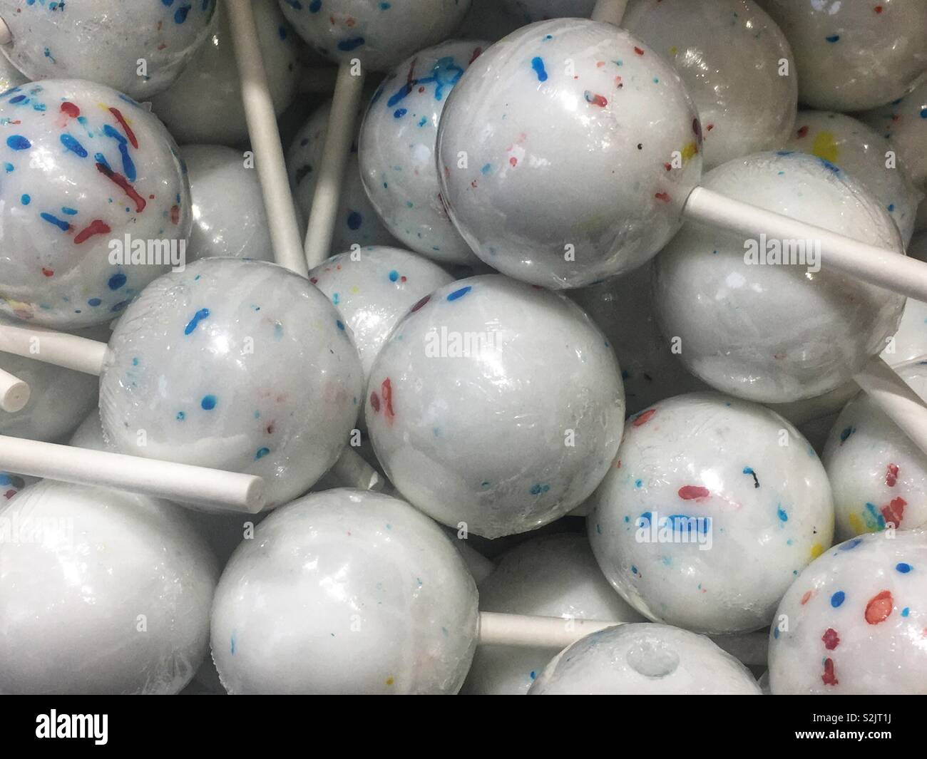 Delicious and tasty everlasting lollipops at the Albanese Candy Factory Store. - Smartphone Captured Stock Image