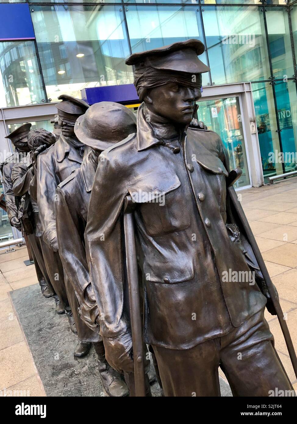 Victory over Blindness statue at Manchester, Piccadilly Train Station