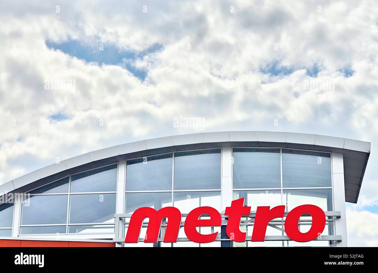 Top of Metro grocery store, one of the largest chains in Canada Stock
