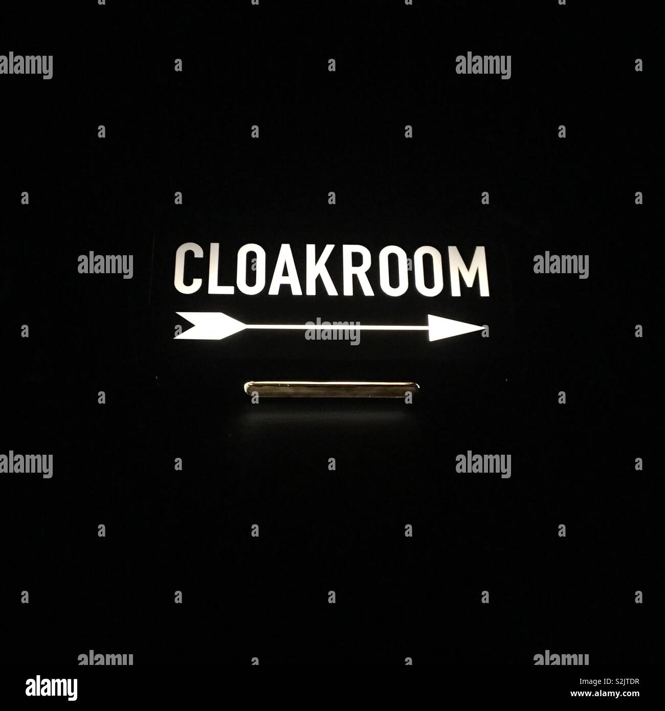 Cloakroom sign Stock Photo