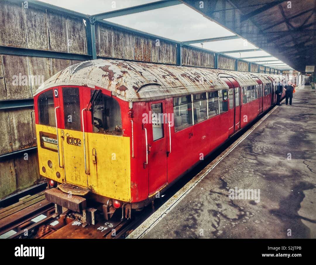 1938 tube train still operating on the Isle of Wight, UK - Smartphone Captured Stock Image