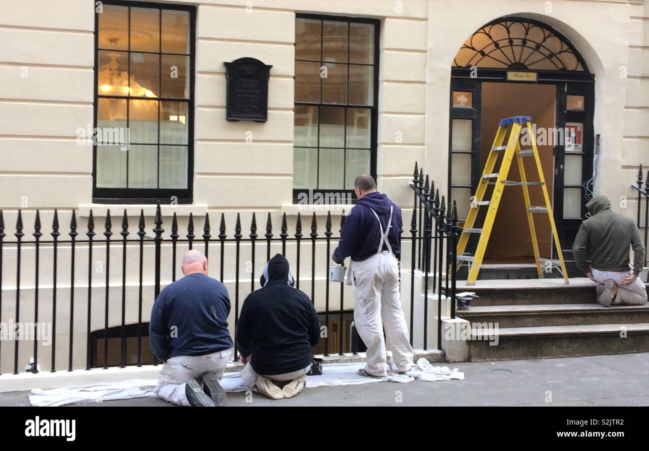 Painters at work in London. Stock Photo