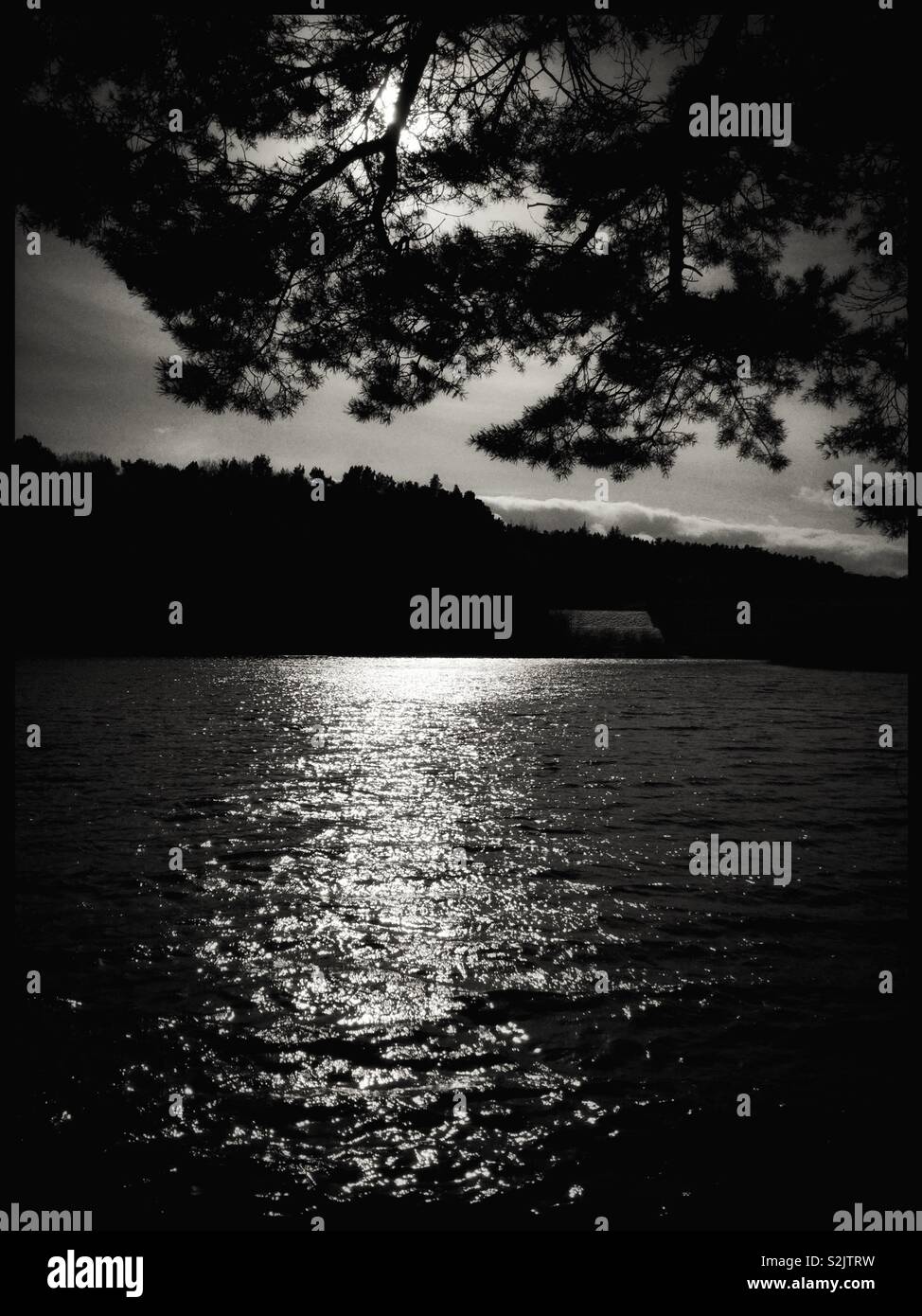 The view along the Swinsty and Fewston Reservoir walk, Yorkshire, England. - Smartphone Captured Stock Image