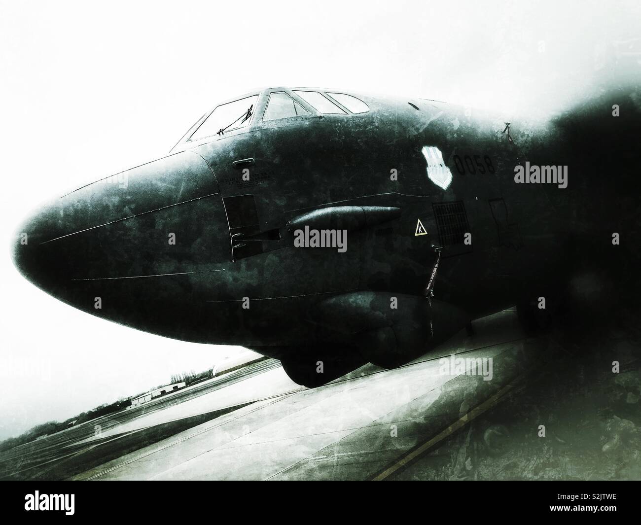 USAF Boeing B-52H Stratofortress of the 2nd Bomb Wing seen in 2019 - Smartphone Captured Stock Image