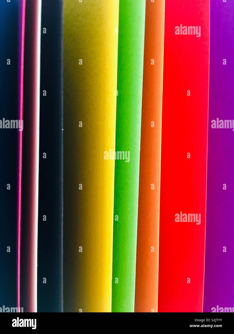 Abstract pattern of the edge of coloured card - Smartphone Captured Stock Image
